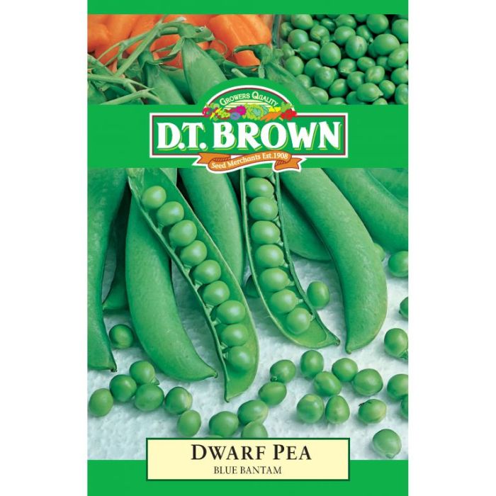 D.T. BROWN PEA DWARF BLUE BANTAM SEEDS all green