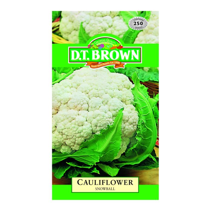 D.T. BROWN CAULIFLOWER SNOWBALL SEEDS all green