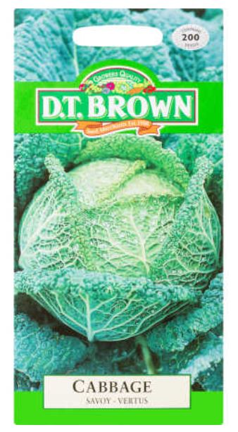 D.T. BROWN CABBAGE SAVOY-VERTUS SEEDS all green