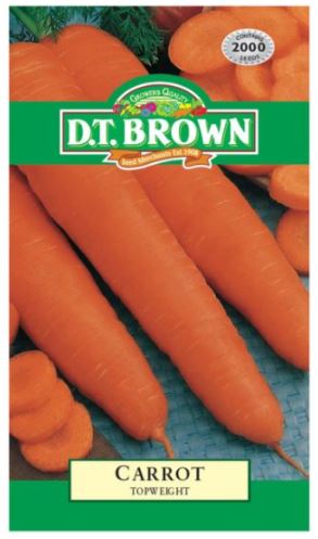 D.T. BROWN CARROT TOPWEIGHT SEEDS all green