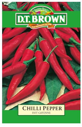 D.T. BROWN CHILLI PEPPER HOT CAYENNE SEEDS all green