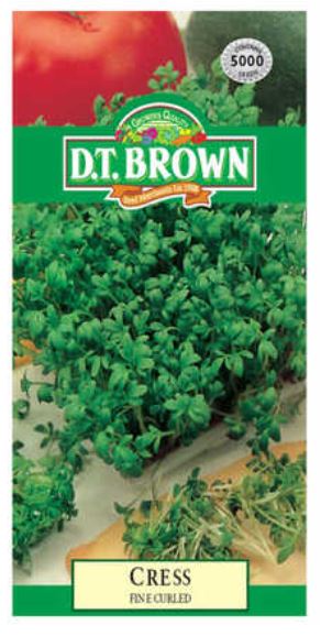 D.T. BROWN CRESS FINE CURLED SEEDS all green