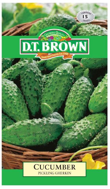 D.T. BROWN PICKLING GHERKIN CUCUMBER SEEDS all green