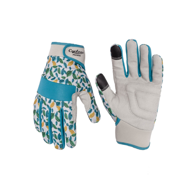 Cyclone Gloves Pruning Floral all green