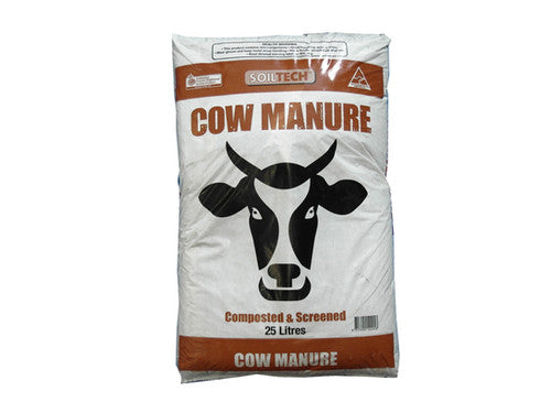 Grow Better 'Soiltech' Cow Manure Composted & Screened - 25 Litre all green