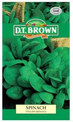 D.T. BROWN SPINACH ENGLISH MEDANIA SEEDS all green