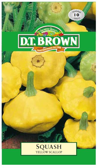 D.T. BROWN SQUASH YELLOW SCALLOP SEEDS all green