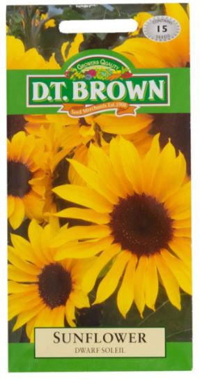 D.T. BROWN SUNFLOWER DWARF SOLEIL SEEDS all green