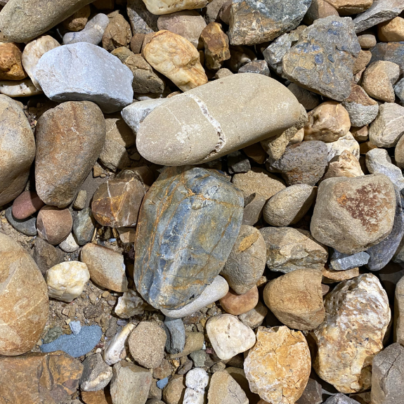 Oversize Washed Golden River Pebbles all green