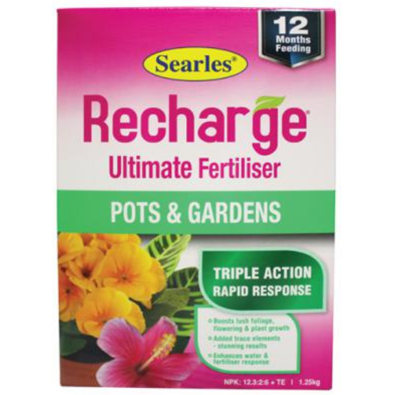 Searles® Recharge™ - Pots & Gardens Ultimate Fertiliser 1.25kg all green