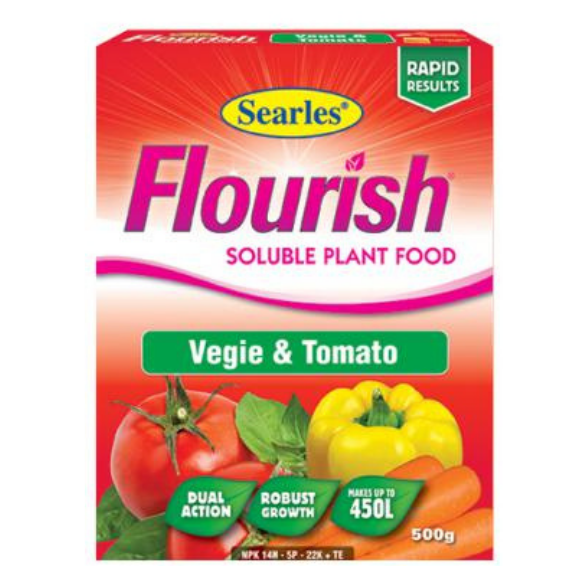 Searles® Flourish™ - Vegie & Tomato Soluble Plant Food 500gm all green