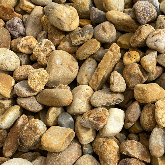 40mm Washed Golden River Pebbles