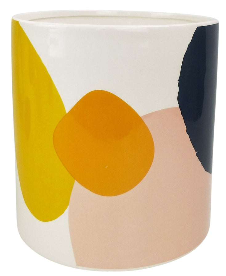 Elena Abstract Planter Blue and Yellow 20cm