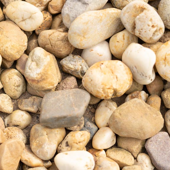 40mm Washed Golden River Pebbles